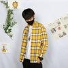 Shahu mountain men's wear Autumn new pattern lattice shirt Long sleeve Easy Korean Edition leisure time student Versatile shirt