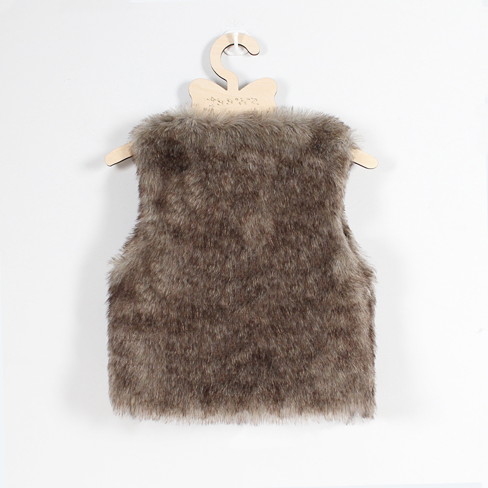 Autumn and winter children's warm fur vest baby fur boy and girl thick coat vest cotton vest