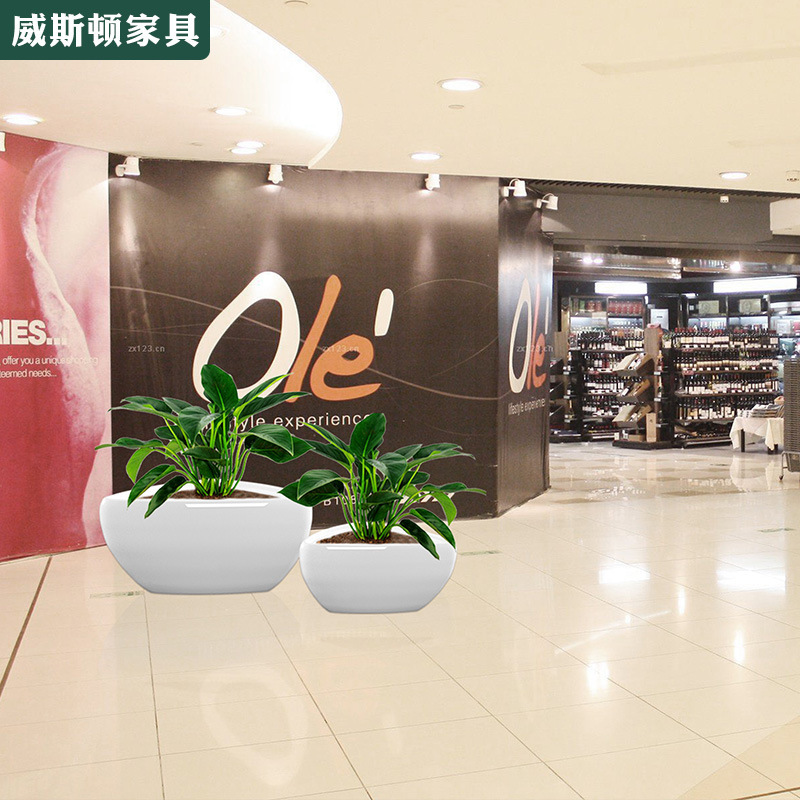 Triangular Fiberglass Flower Pots, Shopping Mall Display Decoration Flower Vessel Sets, Garden Landscape Flower Pots, Flower Pot Manufacturers, Flower Trays