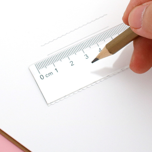 15cm ruler plastic with wave transparent primary school first grade ruler student stationery supplies 20cm scale