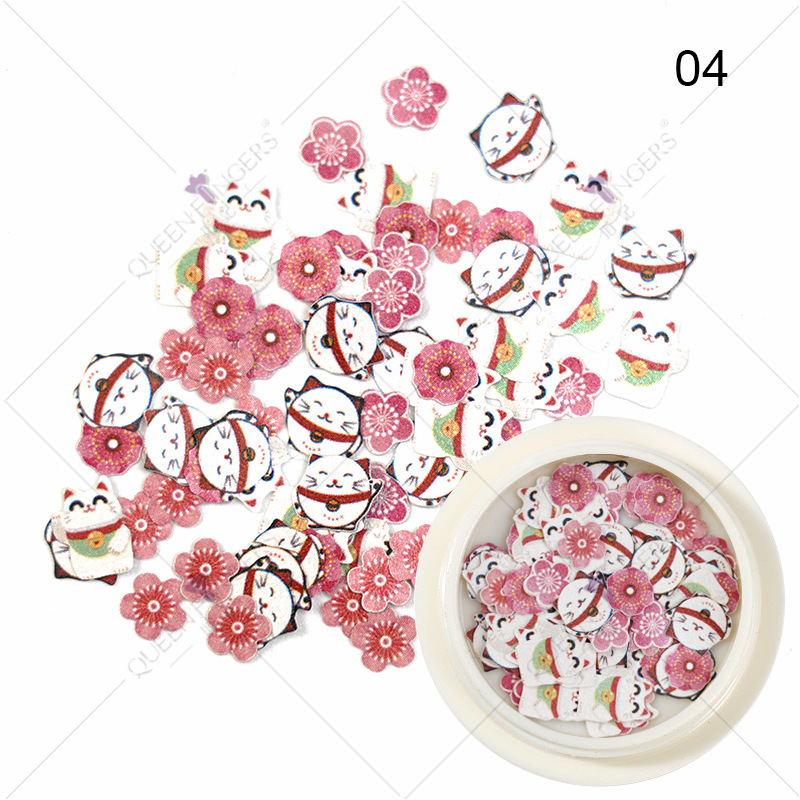 Princesa accesorios de uñas ins estilo color mezclado Año Nuevo Día de San Valentín flor Rosa parche de uñas pieza de pulpa de madera