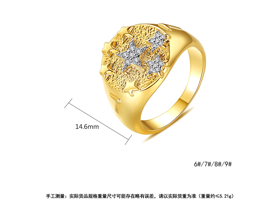 Retro Fashion Hip-hop Gold Ring  Wholesale display picture 1
