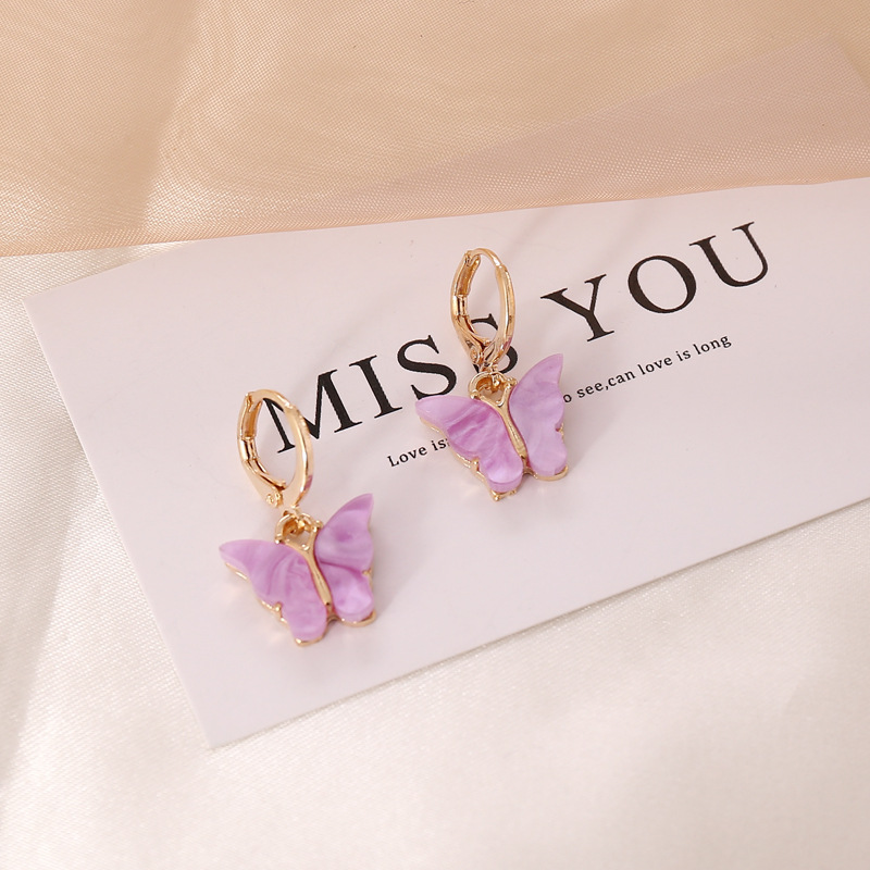 Plating Design Butterfly Plating Alloy No Inlaid 18K Gold Plated Earrings