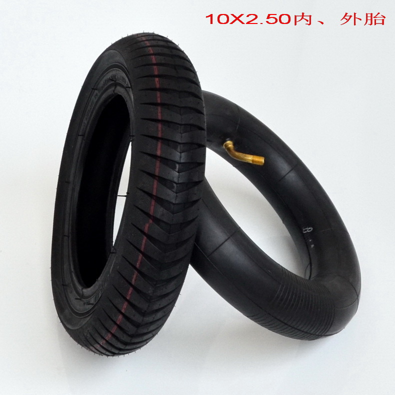10X2.50 neumático interior y exterior de 10 pulgadas monopatín vehículo eléctrico motor rueda cubo freno de tambor de 10 pulgadas cubo de rueda accesorios de instalación de neumáticos