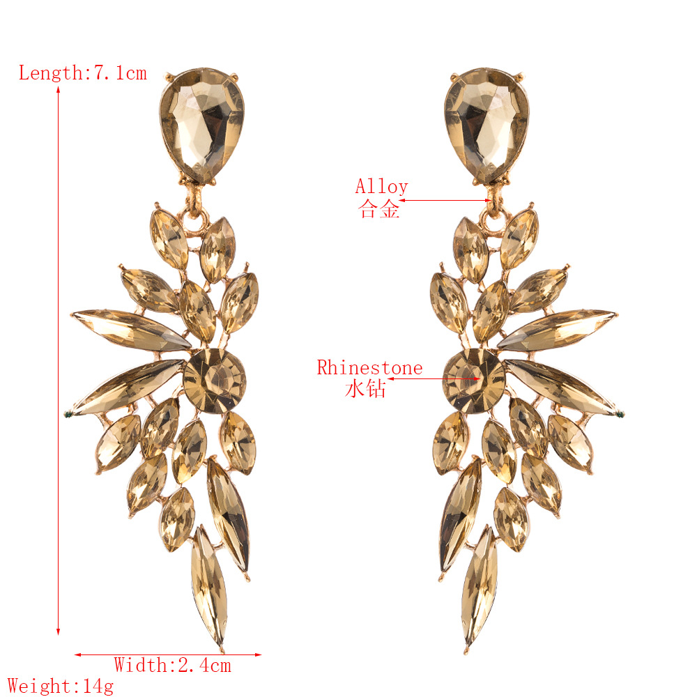 New Fashion Diamond Long Shiny Wing Earrings Wholesale display picture 1