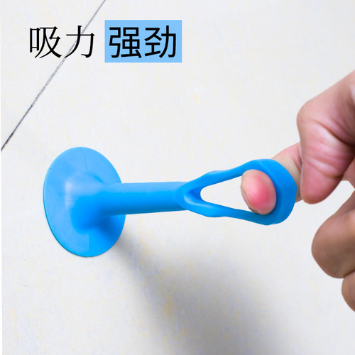 Silicone door stop handle bumper for bathroom without drilling, plastic rubber door corner guard, silent door stop for toilet and shower room