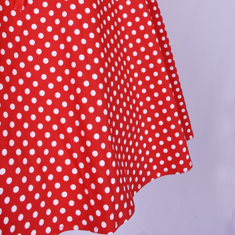 Robe vintage style Hepburn, taille haute cintrée, imprimée, col halter, dos nu, jupe ample_voghion.com