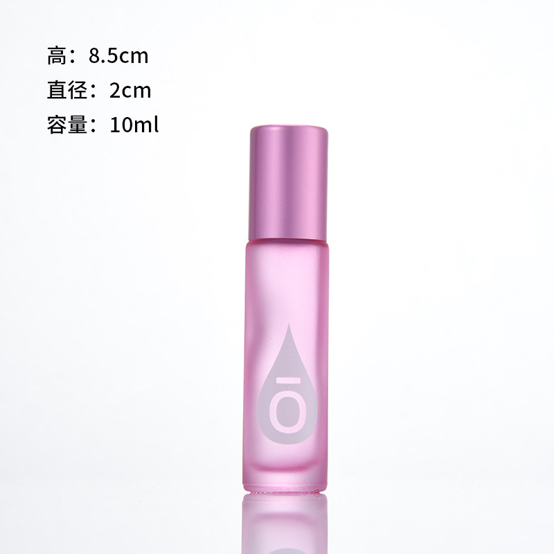 Doterui 10ml botella de bola de rodillo esmerilado colorido botella de cuentas botella de aceite esencial de vidrio botella de aceite de labios botella vacía entrega de fábrica