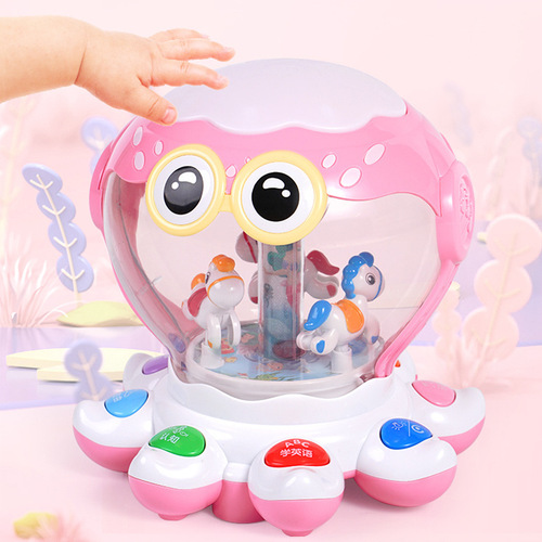 Polaroid Dream Ocean Music Octopus Hand Drum Children's Early Education Enlightenment Learning Climbing Toy English Enlightenment Early Education Machine