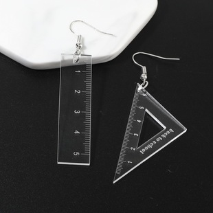 A48 math idiot triangle ruler ruler series earrings