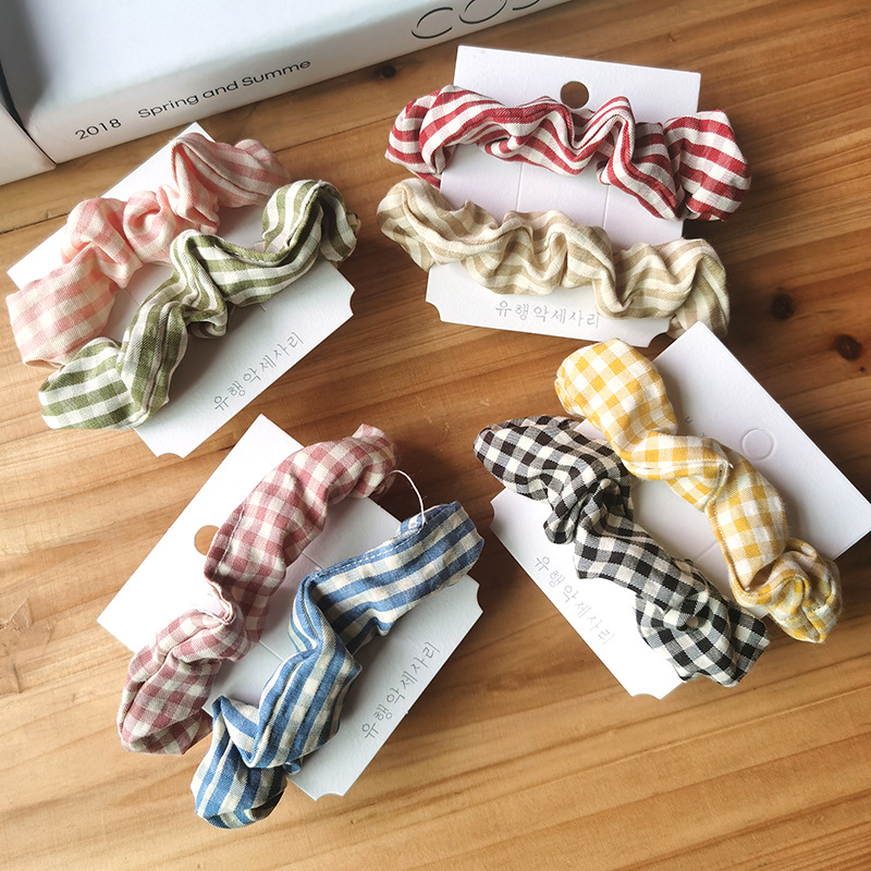 New Fashion Wild Lattice Cheap Scrunchies Wholesale display picture 1