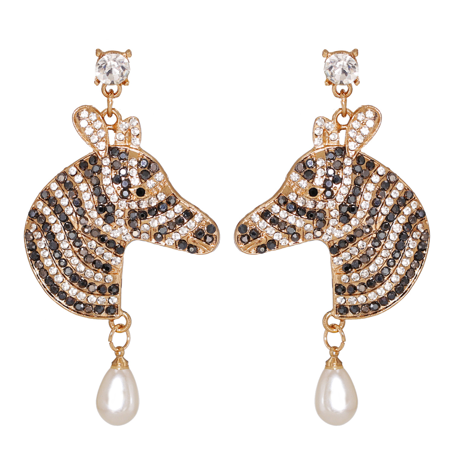 Exaggerated Stripes Color Diamond Earrings display picture 2