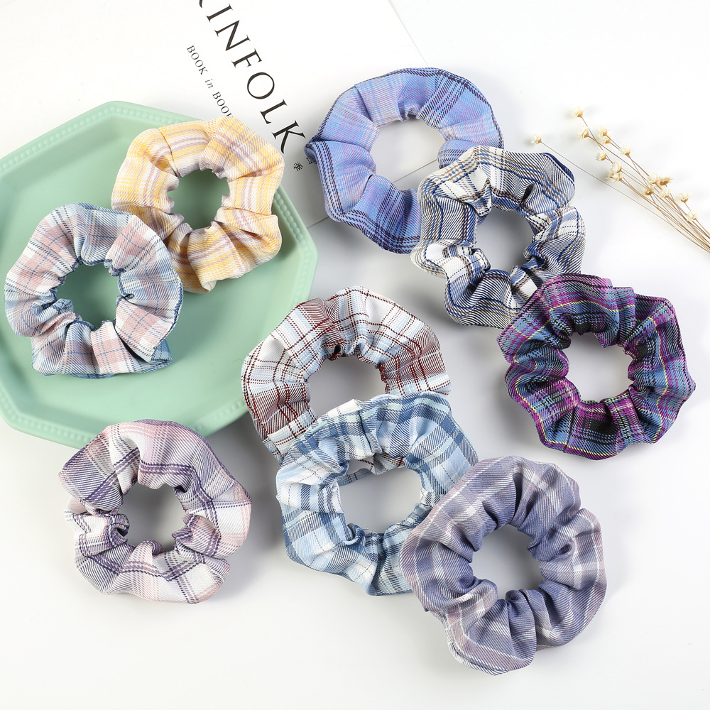 Hot Style Plaid New Fashion Hair Scrunchies  Wholesale display picture 1