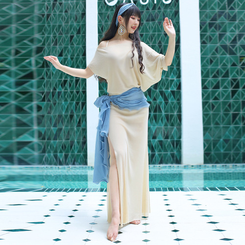 Belly dance practice clothing 2024 new clothing women's folk baladi robe performance oriental dance dance clothing hip scarf