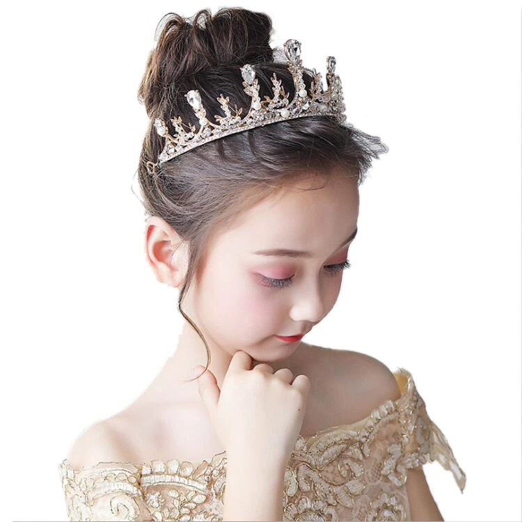 Children's tiara for princess, crown, golden headband, hair accessory, “Frozen”, Birthday gift