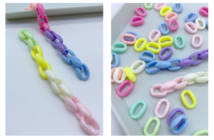 Factory direct sales of acrylic spring-colored chain buckles, versatile for making bag straps, diy for making headwear, hair strings and beads detail image 11