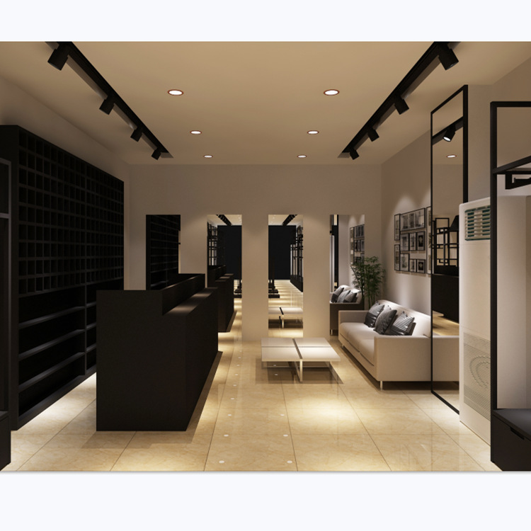 广州厂家铁艺男装女装展示柜商场铁木结合落地式陈列展示架展架