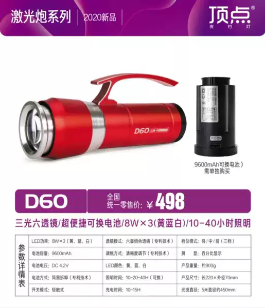 Sanyou Dinding Outdoor Lighting Lamp Night Fishing Lamp Wild Fishing Lamp Fishing Light Laser Cannon Portable Waterproof Ultra-Bright Strong Light