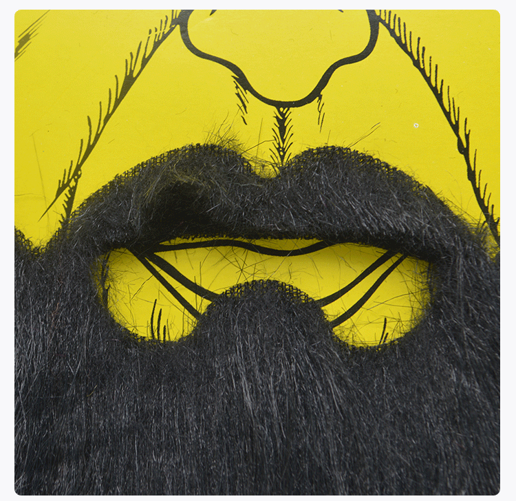 Cross-border foreign trade export of Halloween props: black and white big beard simulation beard, new Arabian big beard detail image 3