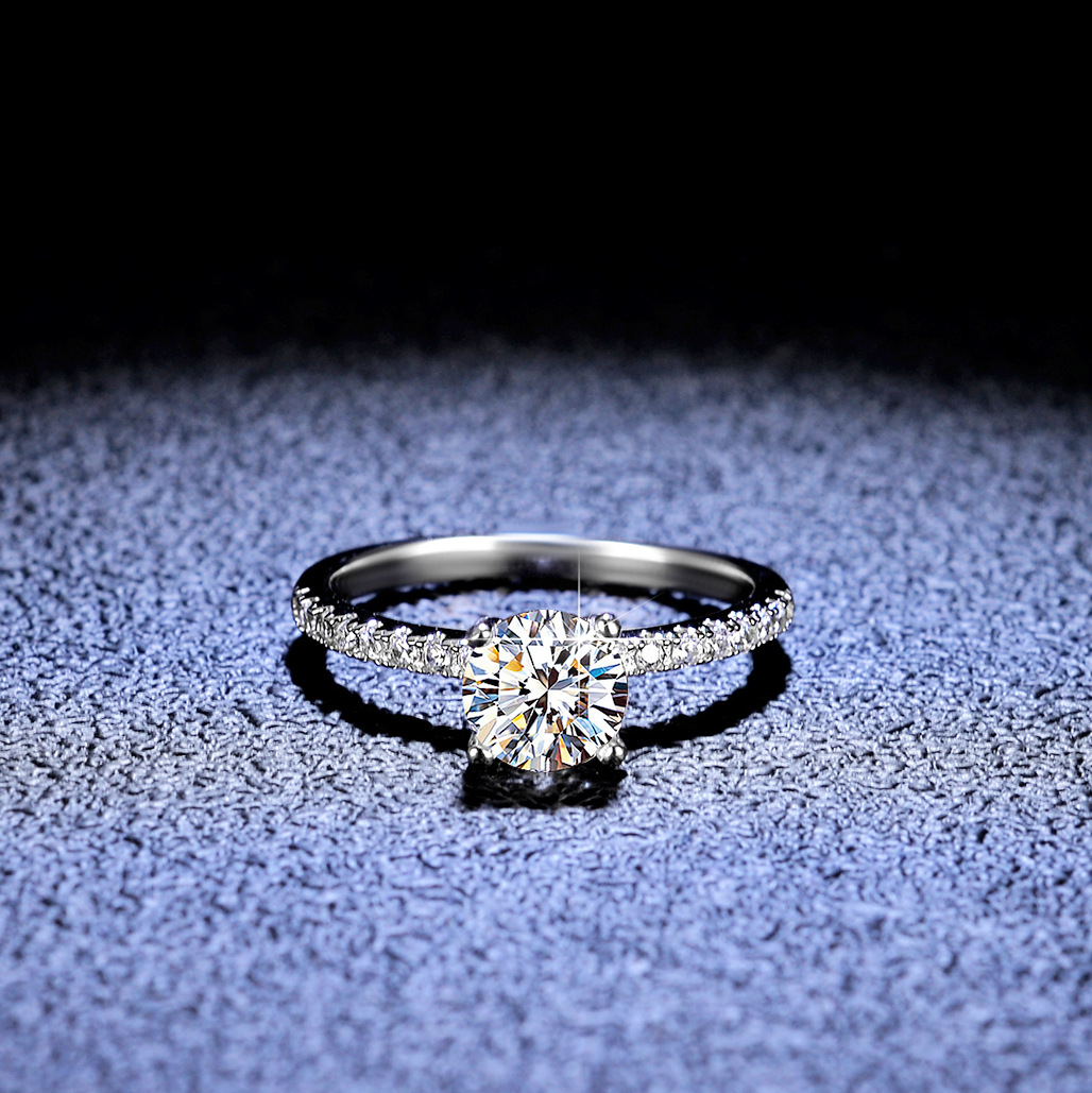 Holiday Occasion 925 Sterling Silver Material 925 Sterling Silver Moissanite Zircon Solid Color Rings