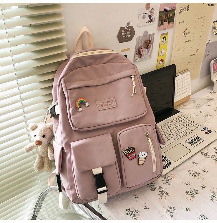 Fashion Spring New Cute Badge Backpack display picture 33