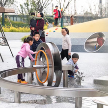 戶外公園兒童沙池玩具不銹鋼304玩水設備阿基米德取水器非標定制