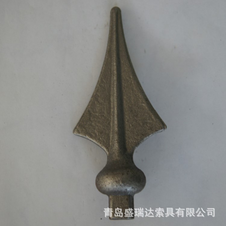 山东青岛铁艺矛头厂家生产加工锻造铁艺矛头、枪尖，枪头，防爬尖