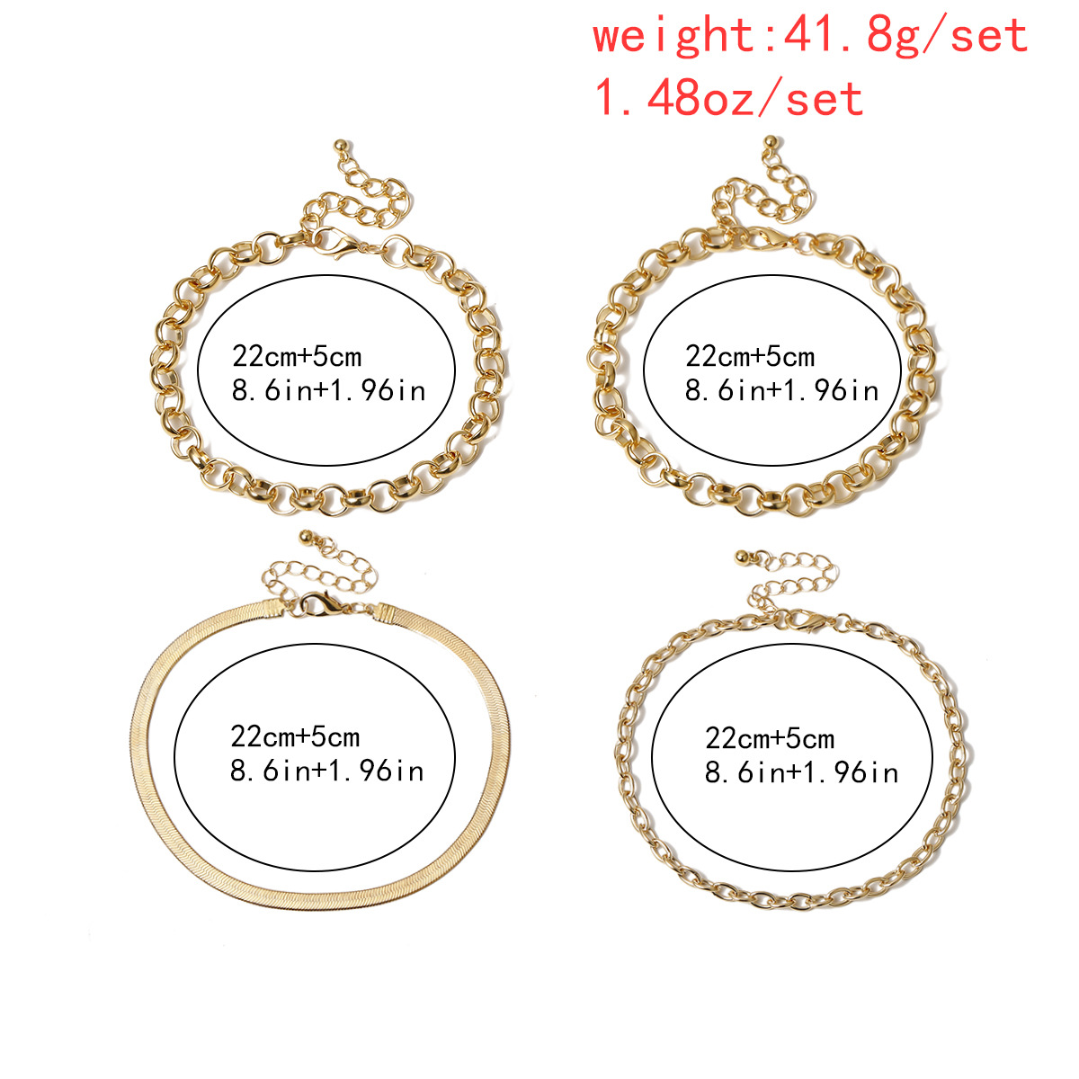 New Fashion Exaggerated Multi-layer Chain Anklet Set Wholesale display picture 13