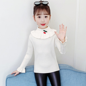 儿童毛衣女童洋气秋冬打底衫2020新款韩版中大童时髦半高领针织衫