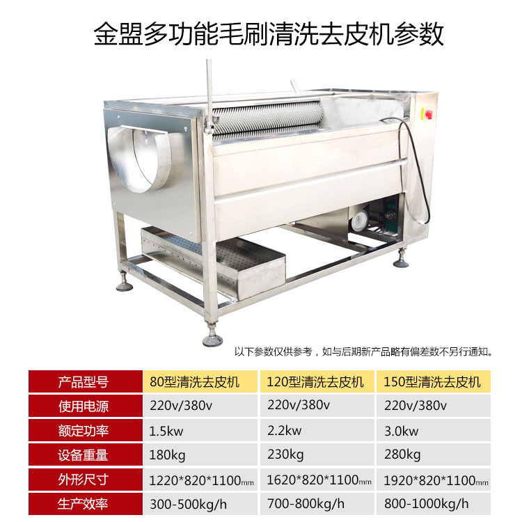 新型清洗去皮机技术参数表