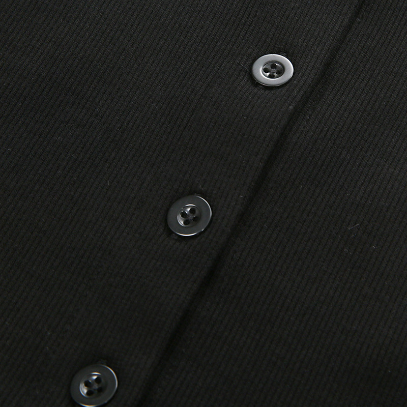 black knit cardigan vest slim two-piece suit NSLQ33719
