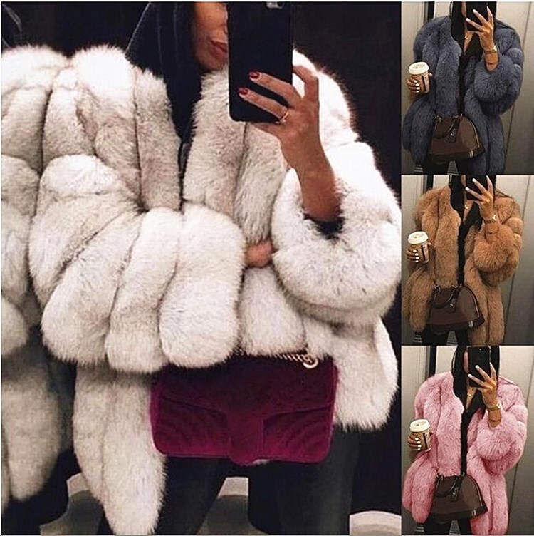 Wholesale European and American imitation fur coat women's new autumn and winter fox fur mid-length artificial fur fur coat