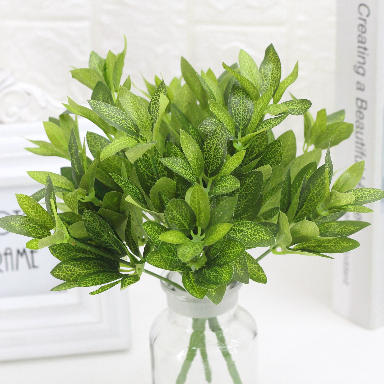 仿真杜鵑葉 綠植物葉攝影道具人造花卉家居裝飾假花植物盆栽花束