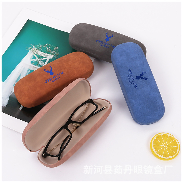Directly Supplied from the Manufacturer, Deer Antler Velvet Eyeglass Case for Nearsighted Glasses, Fashionable Spring-Loaded Opening and Closing, Customizable Logo, Metal Material