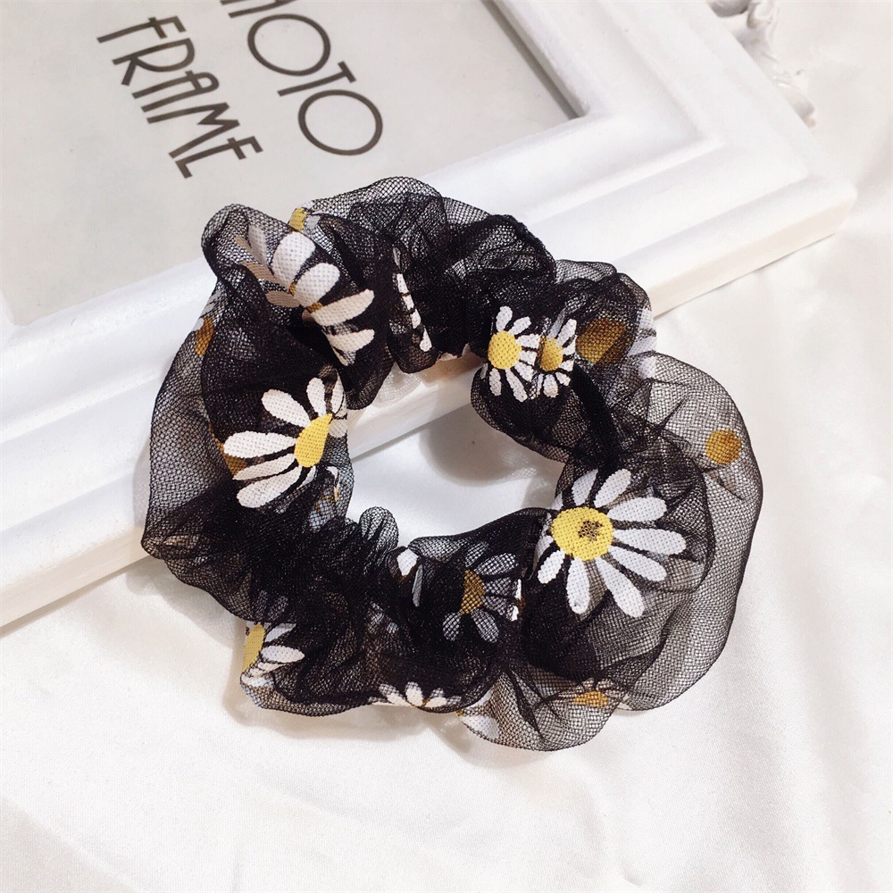 Summer Hair Ring Net Yarn Small Daisy Hair Ring Hair Rope Girl Cute Ponytail Hair Rope Hair Accessories Wholesale Nihaojewelry display picture 6