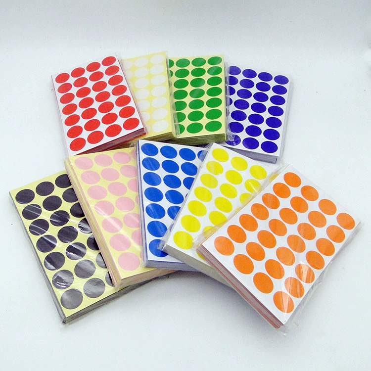 Оптовые круглые 2 см цветные этикетки наклейки цветная наклейка офисные пустые наклейки размера многоцветные наклейки с метками
