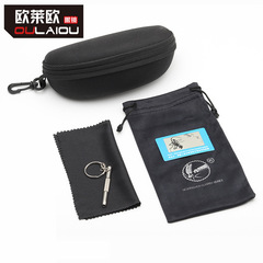 Universal Sunglasses Case Set Black Hook Zipper Pressure-Resistant Plain Mirror Box Wholesale Handmade Box Factory