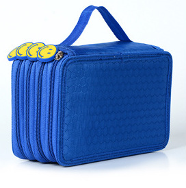 Bolsa de lápices de color sólido de gran capacidad de color de cuatro capas caja de lápices de color boceto de relleno de papelería bolsa de lápices portátil de 72 hoyos para estudiantes
