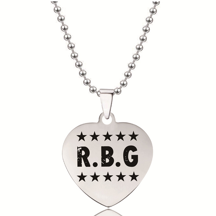 银色25心形项链-字母