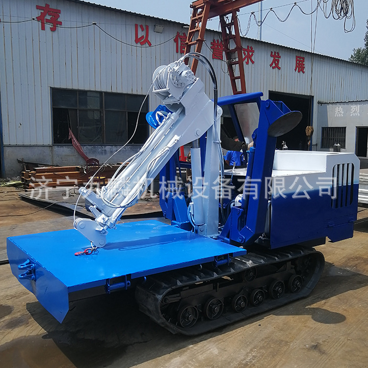 贵州定制3吨5吨履带平板随车吊 九麟山地吊装运输一体式起重机