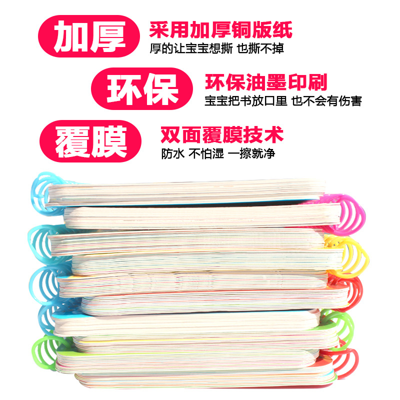 婴儿早教卡0-3岁撕不烂看图识字识物卡幼儿早教书籍宝宝故事书|ru