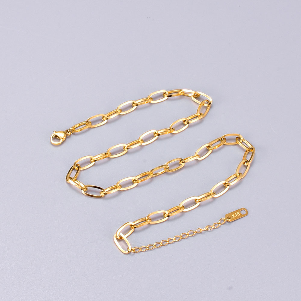 Wholesale Jewelry Thick Flat Chain Titanium Steel Necklace Nihaojewelry display picture 4