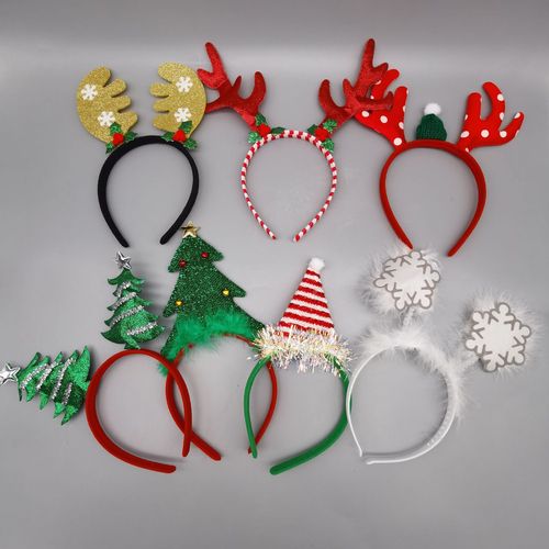 Christmas headband Festival fabric cartoon snowflake antlers Christmas decoration headband head buckle accessories hair band hair clip