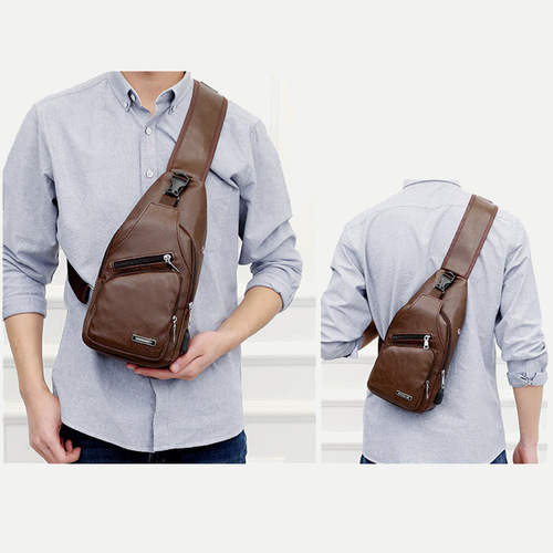 Cross-border new men's chest bag, casual Korean style fashionable men's bag, cross-body bag, shoulder bag, waist bag, backpack