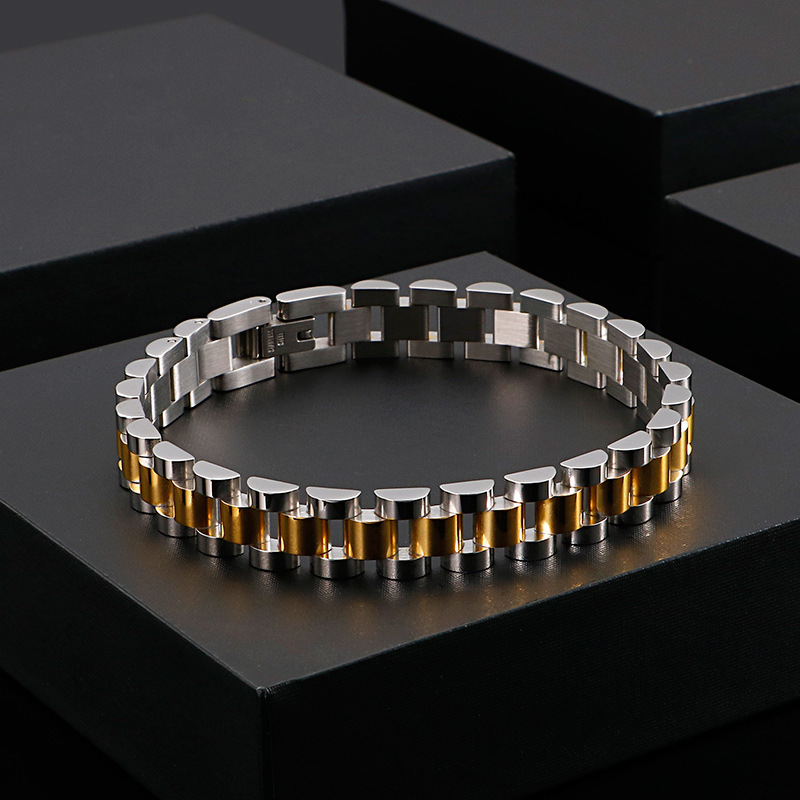 Titanium Steel 18K Gold Plated Simple Style Plating Geometric Rings Bracelets display picture 3