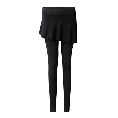 Women's Adult Modal Dance Tights with Elastic Latin Dance Tights False Two-Piece Tight Training Skirt Pants