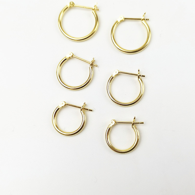 8g Weight 1 Pair 925 Sterling Silver U-Shaped Solid Color Earrings