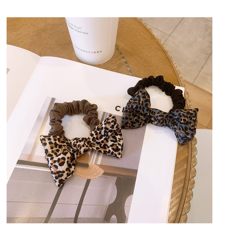 French Leopard Print Hair Scrunchies display picture 8