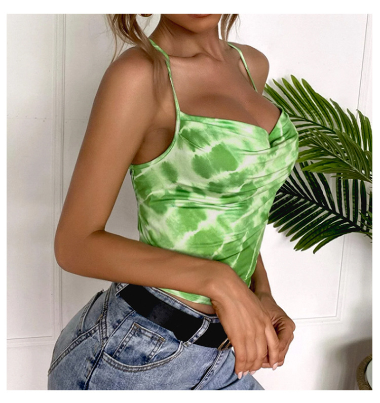 fashion printed tube top strap vest  NSXS37344