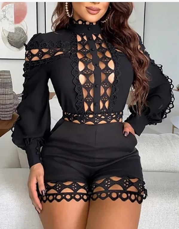 European And America Hot Sexy Long-sleeved Jumpsuit